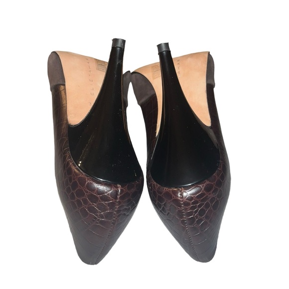 Elie Tahari Leather Suede Brown Colorblock Pumps Size 7 (37.5) - Picture 6 of 6